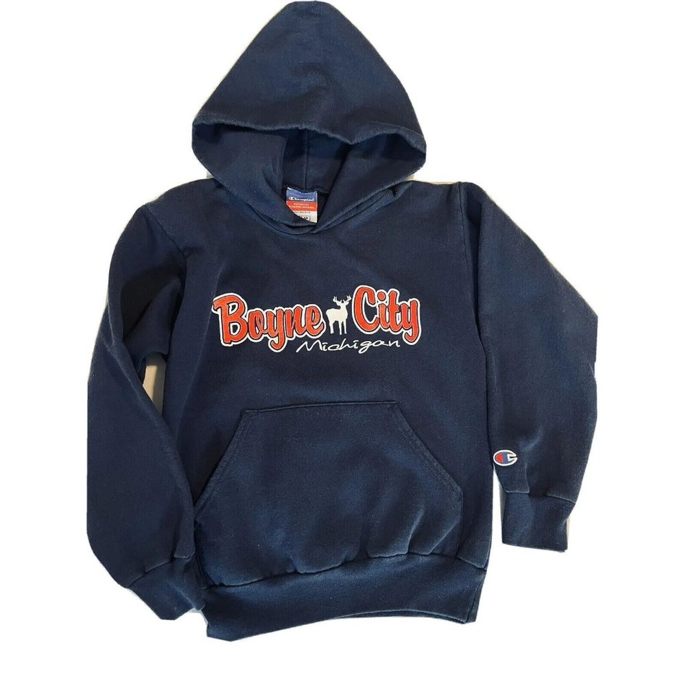Boyne City Michigan Champion Authentic Athletic Apparel Hoodie Youth Medium 2008